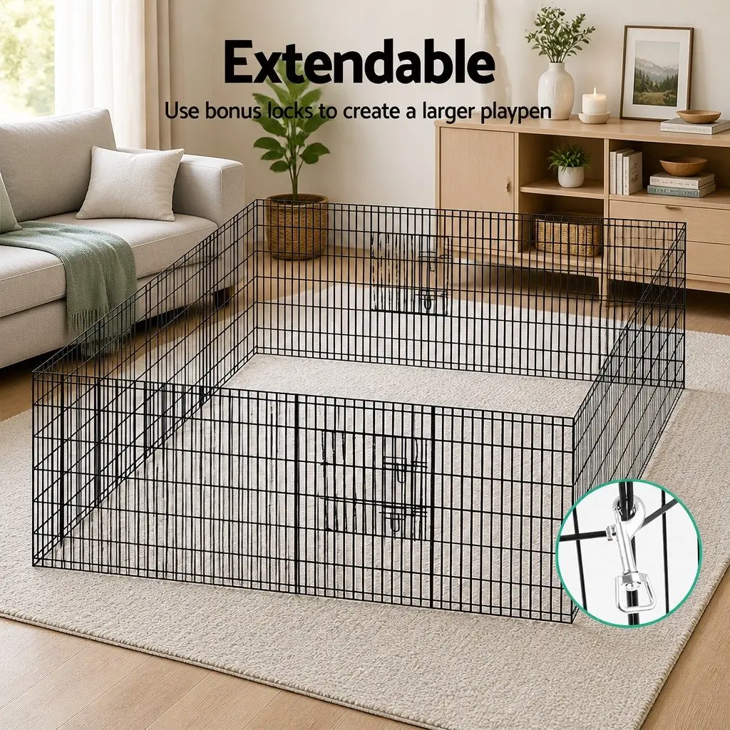 8 Panel Dog Playpen for Home and Outdoors