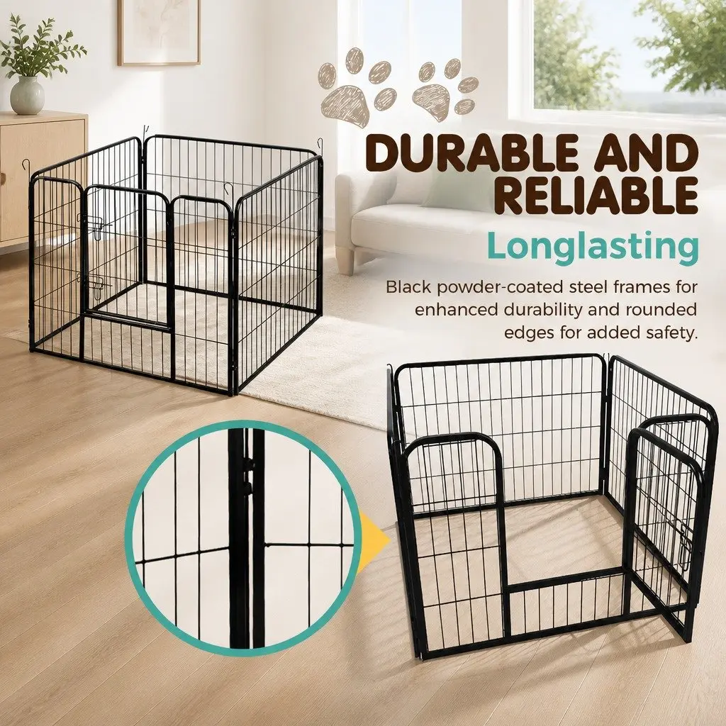 8 Panel 24" Metal Pet Playpen for Home Use