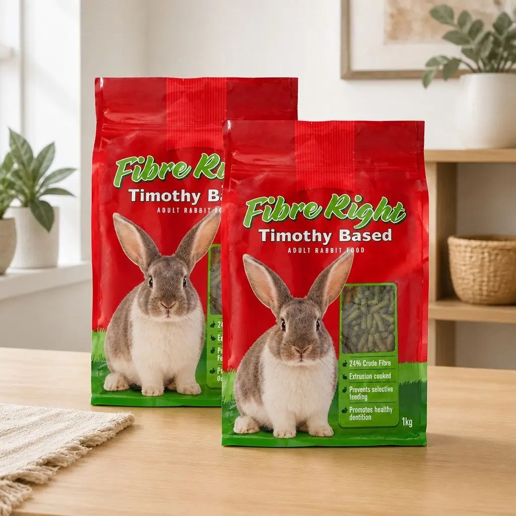 Adult Rabbit High Fibre Pellet Food Timothy Hay 1kg Nutrition Digestive Support