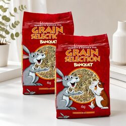 Rabbit Guinea Pig Grain Selection Food Mix 4kg x2 Adult Small Animal Pellets