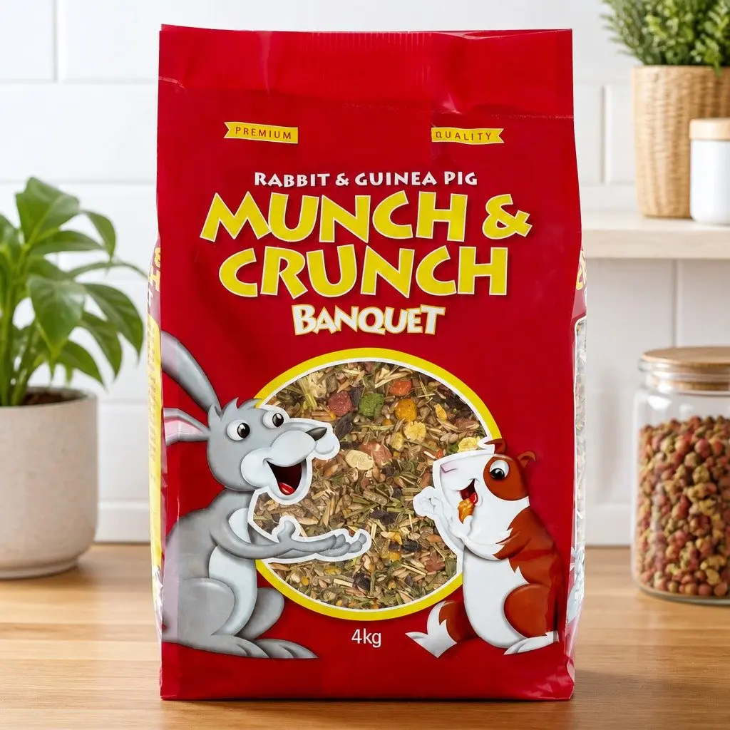 Grain Seed Mix 4kg for Adult Rabbits and Guinea Pigs Munch Crunch Daily Feeding
