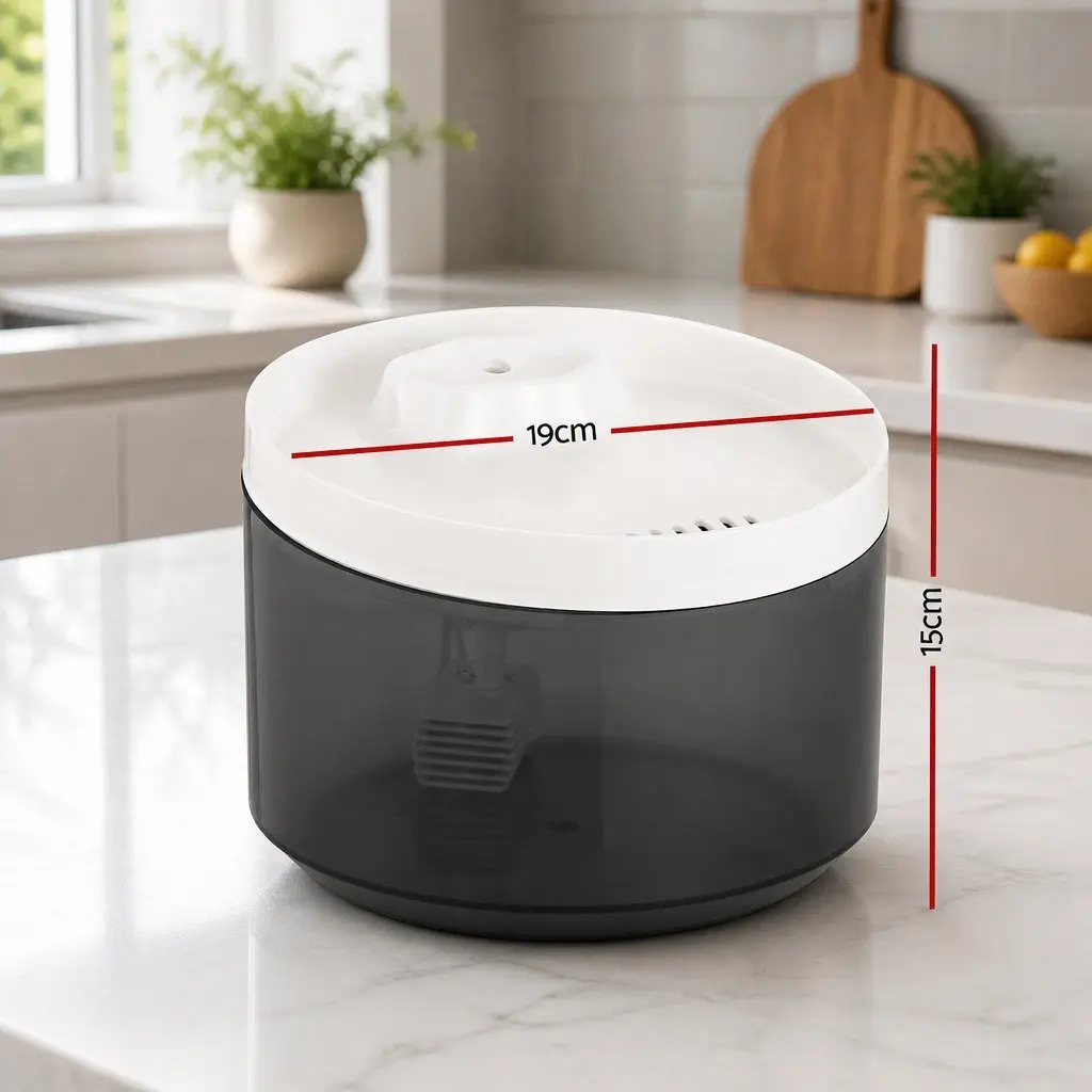 Automatic Pet Water Fountain Feeder Plastic 2.2L White