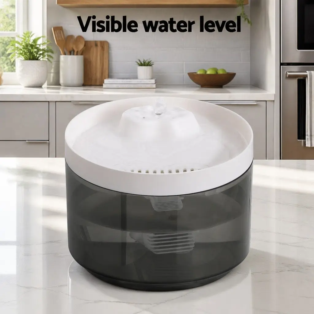Automatic Pet Water Fountain Feeder Plastic 2.2L White