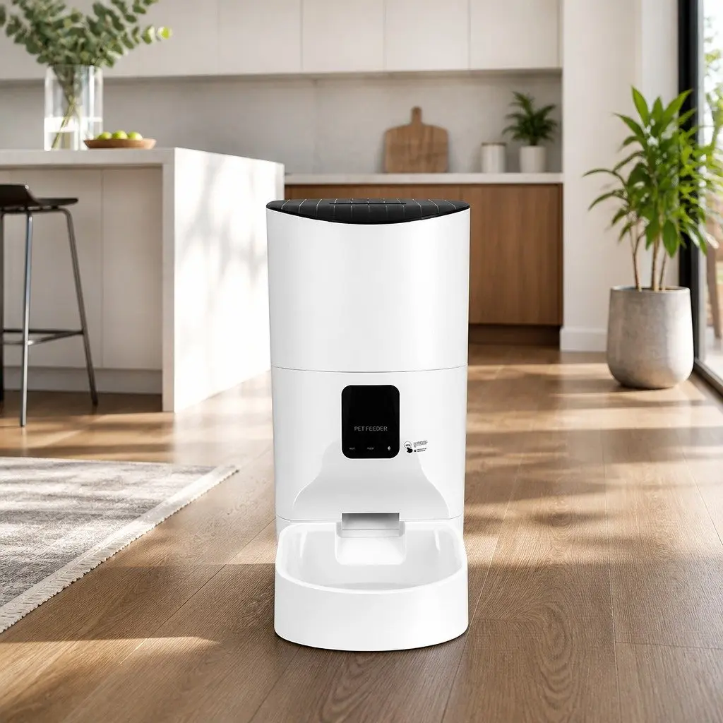 Automatic Pet Feeder ABS Plastic 9L White WiFi Smart Dog Cat Food Dispenser Timer APP Control