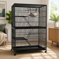 Rabbit Cage Hutch 142cm Height Multi-Level Guinea Pig Ferret Small Animal