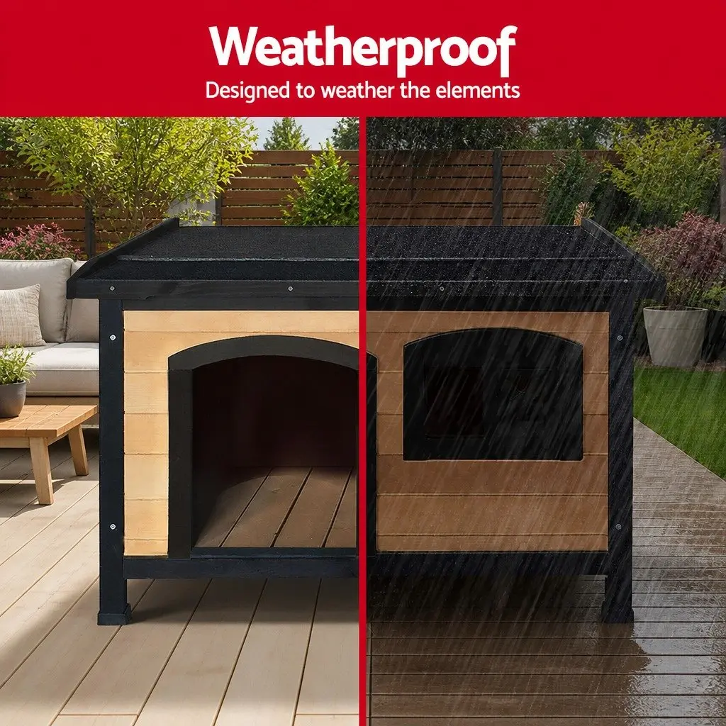 Extra Large Wooden Dog Kennel Weatherproof Indoor Outdoor Pet House Cabin