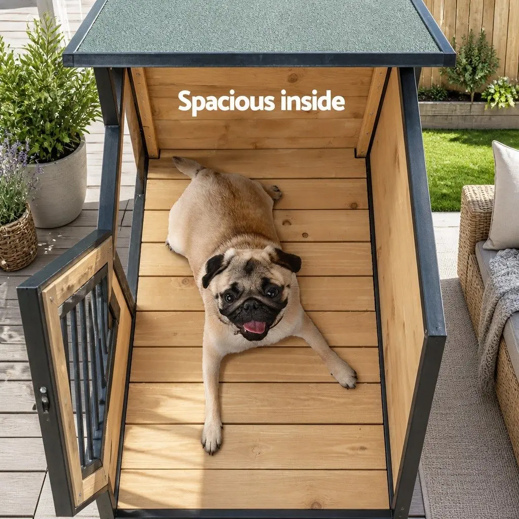 Extra Large Wooden Dog Kennel Weatherproof Indoor Outdoor Pet House Cabin