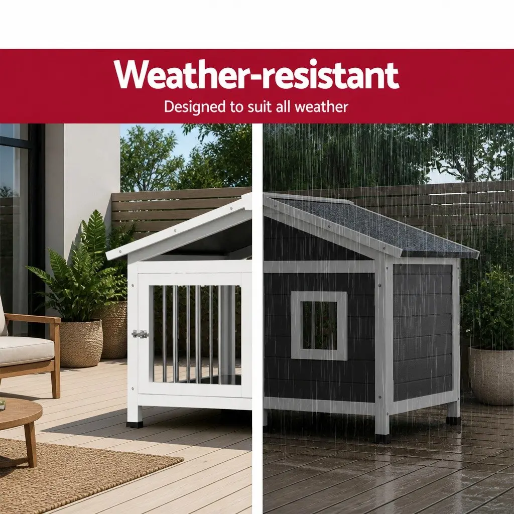 Dog Kennel House Large Wooden Outdoor Indoor Puppy Cabin Pet Home Shelter