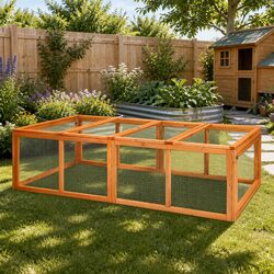 Practical Wooden Chicken Coop and Rabbit Hutch for Home