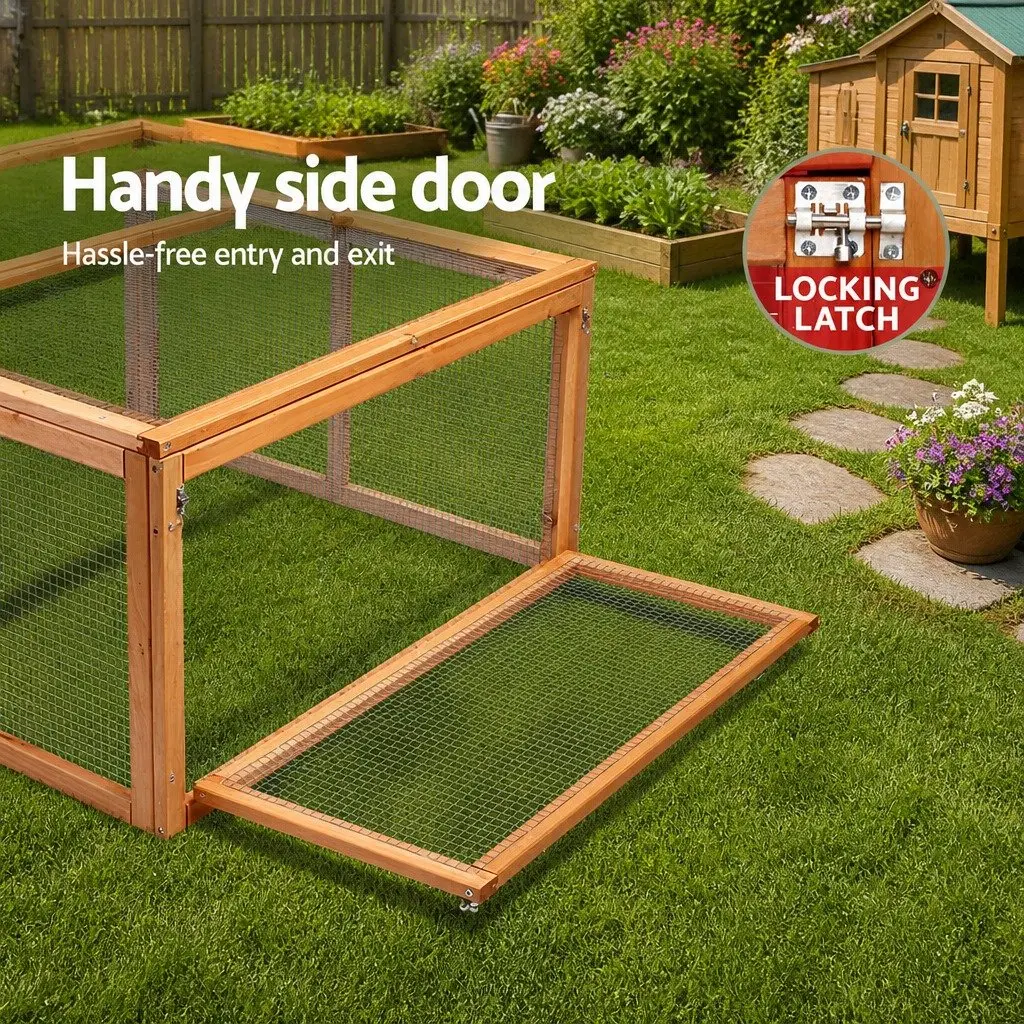 Wooden Chicken Coop Rabbit Hutch 180cm Fir Wood Nature Wood Extra Large Run Hen Cage Enclosure