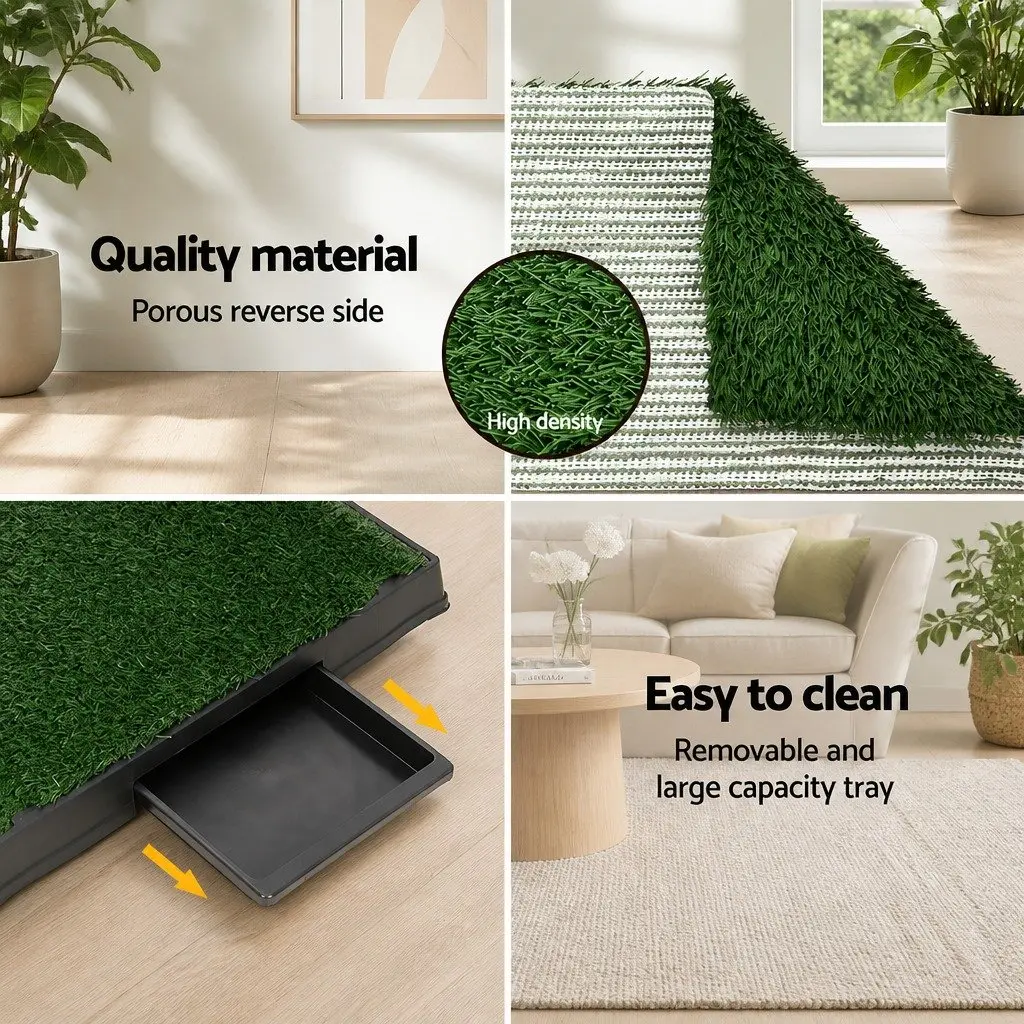 Large Portable Dog Training Tray Synthetic Grass Mat Indoor Outdoor for Puppies and Senior Dogs