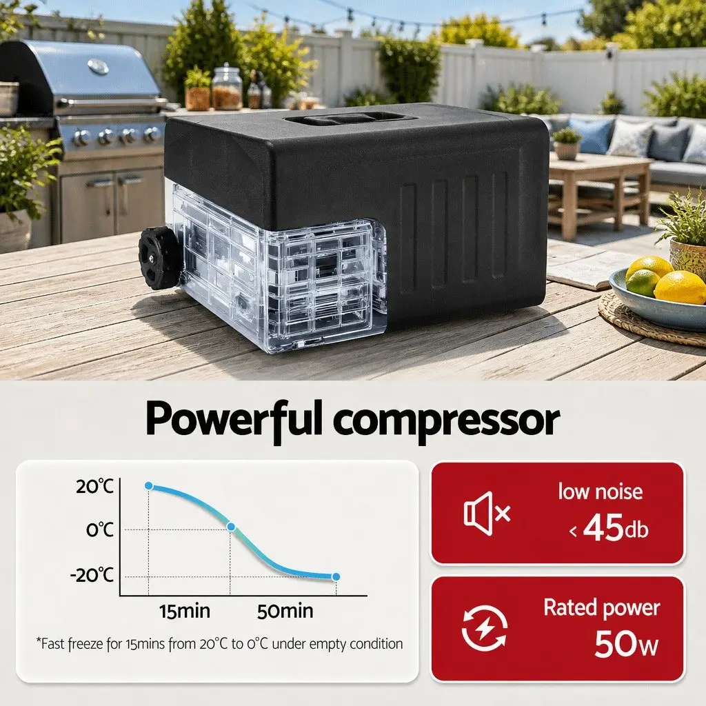 30L Portable Camping Cooler Fridge Freezer Compressor 12V 24V 240V Black