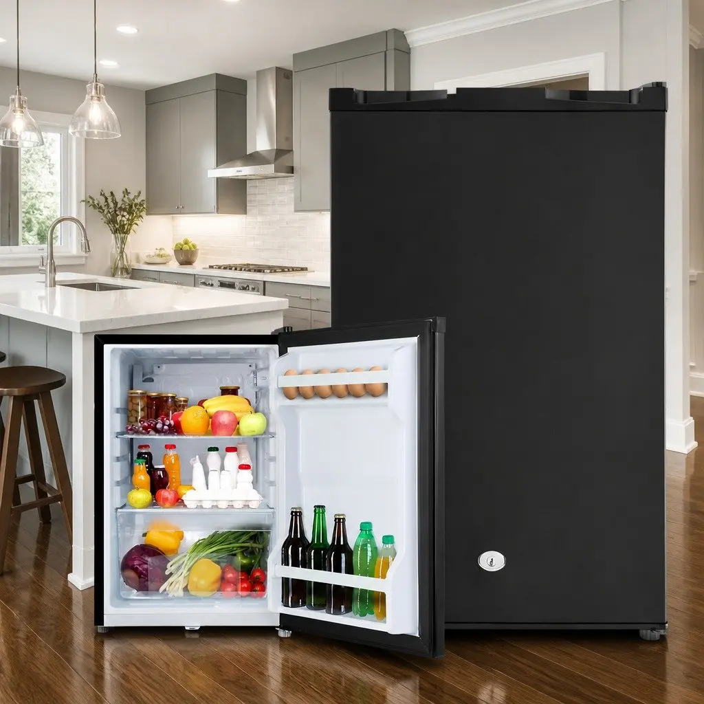 80L Black Portable Fridge Cooler Multi Voltage for Camping Caravan with Compressor and Adjustable Temperature Control