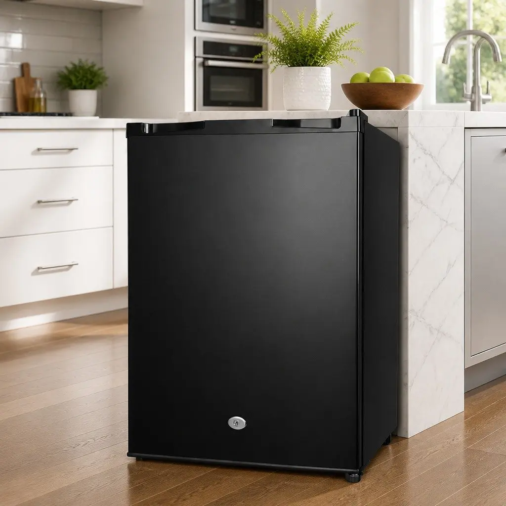 80L Black Portable Fridge Cooler Multi Voltage for Camping Caravan with Compressor and Adjustable Temperature Control