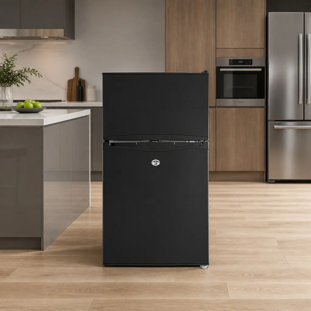 90L Portable Fridge Freezer Upright Black 12V 24V 240V for Camping Caravan Car Boat