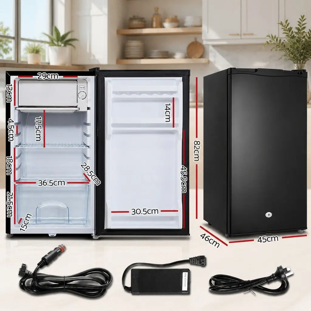 Portable Fridge Freezer 95L Upright Cooler Black 12V 24V 240V