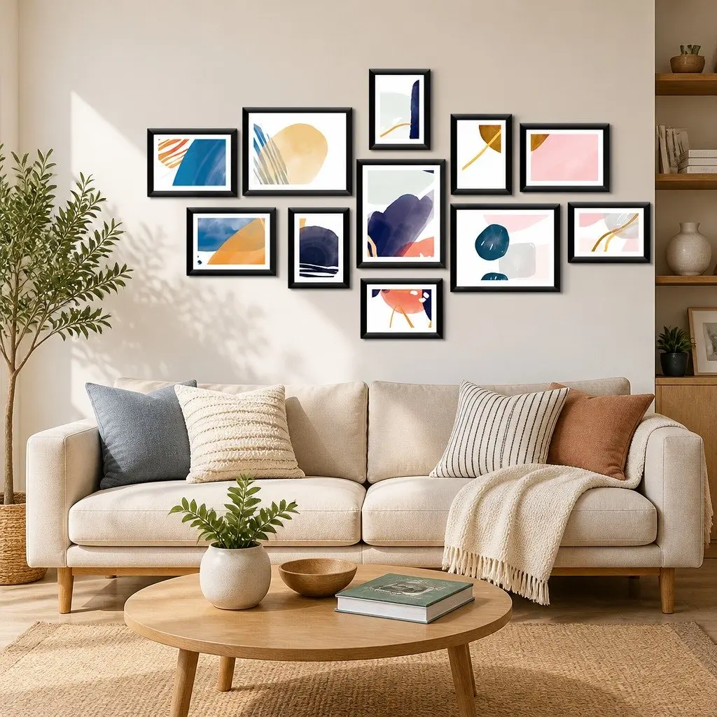 Photo Frame Set 11 Pieces 5x7" 6x8" 8x10" Black Wall Hanging Picture Frames