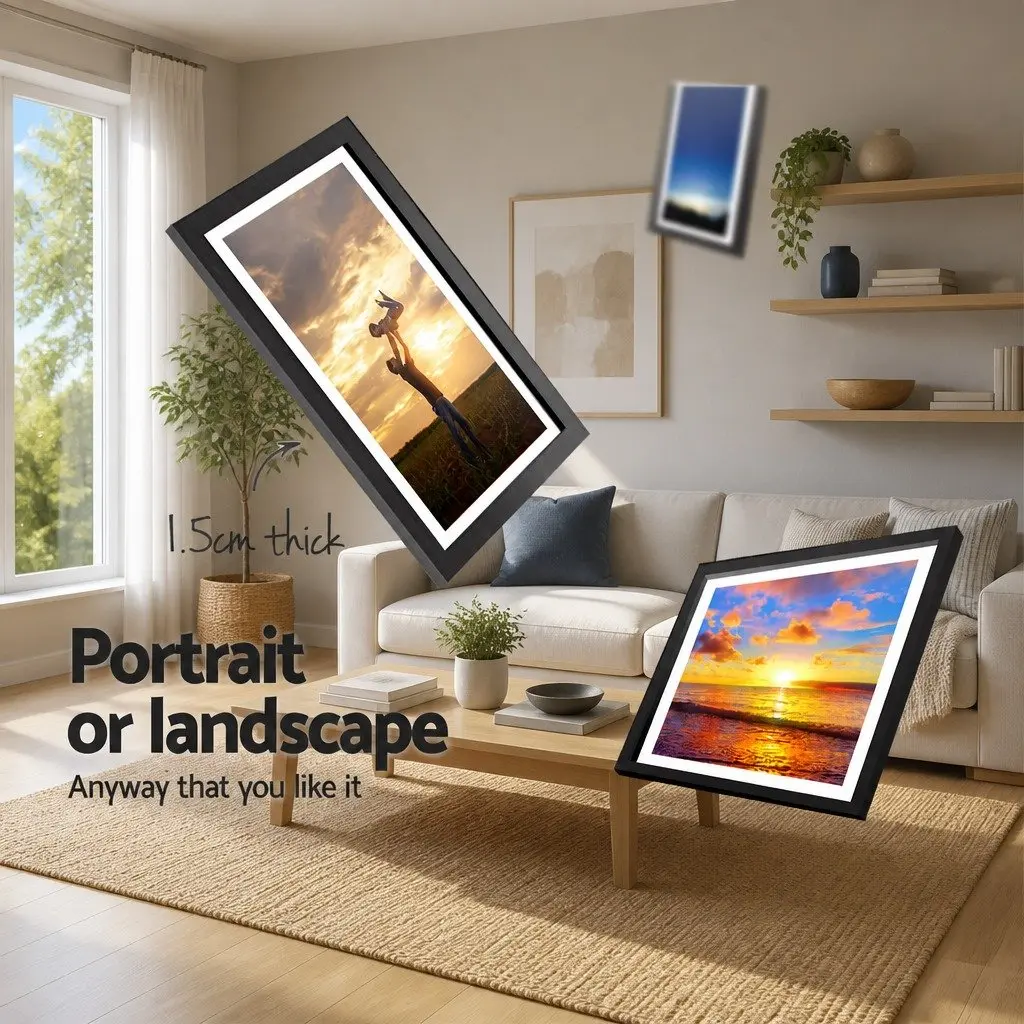 26 Piece Photo Frame Set Black Polymer Multiple Sizes 3.5x5 4x6 5x7 8x10 Wall Display