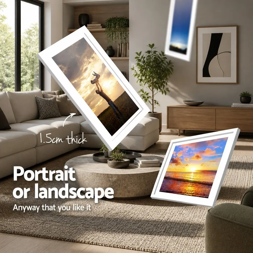 Photo Frame Set Polymer White 26 Piece Multiple Sizes 3.5x5 4x6 5x7 8x10