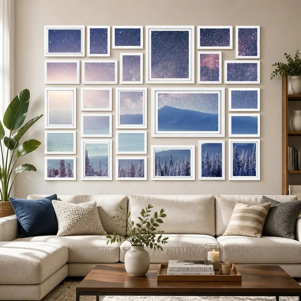Photo Frame Set Polymer White 26 Piece Multiple Sizes 3.5x5 4x6 5x7 8x10