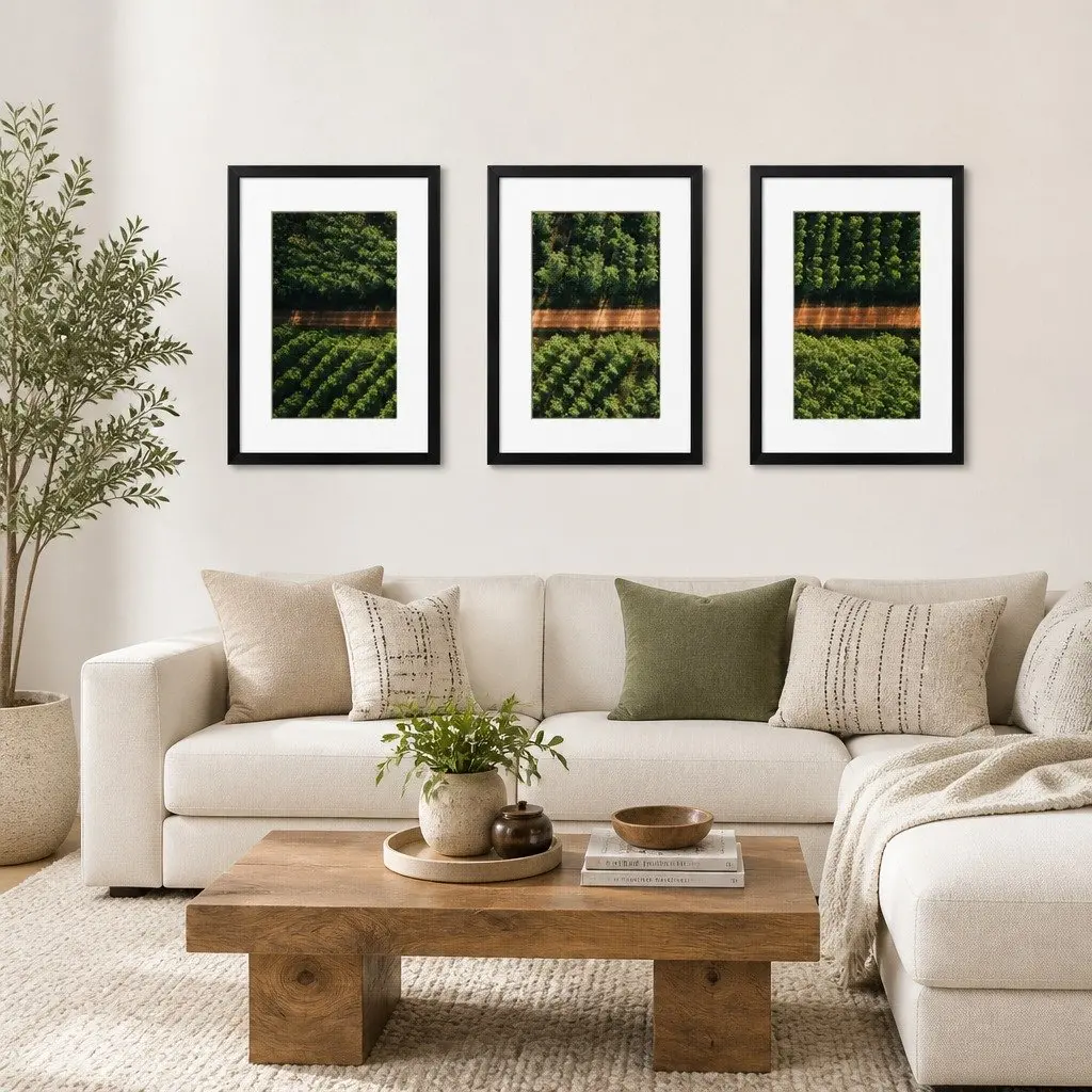 3 Piece A3 Rectangle Photo Frames Set Black Polymer Display for Home Decor