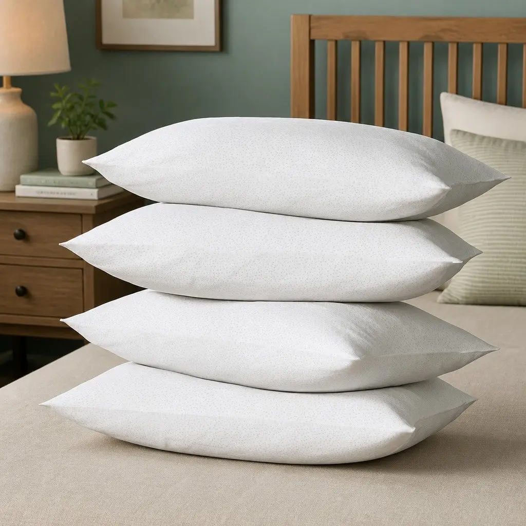 Bamboo Pillow 4 Pack Medium Firm Firm White Family Hotel Bedding Set