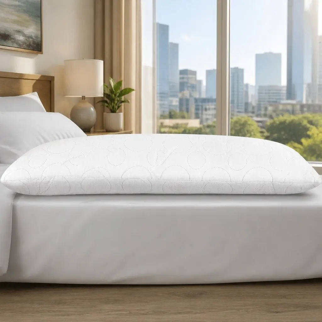 Body Pillow Full Length Memory Foam 120x36x24cm White Bamboo Cover
