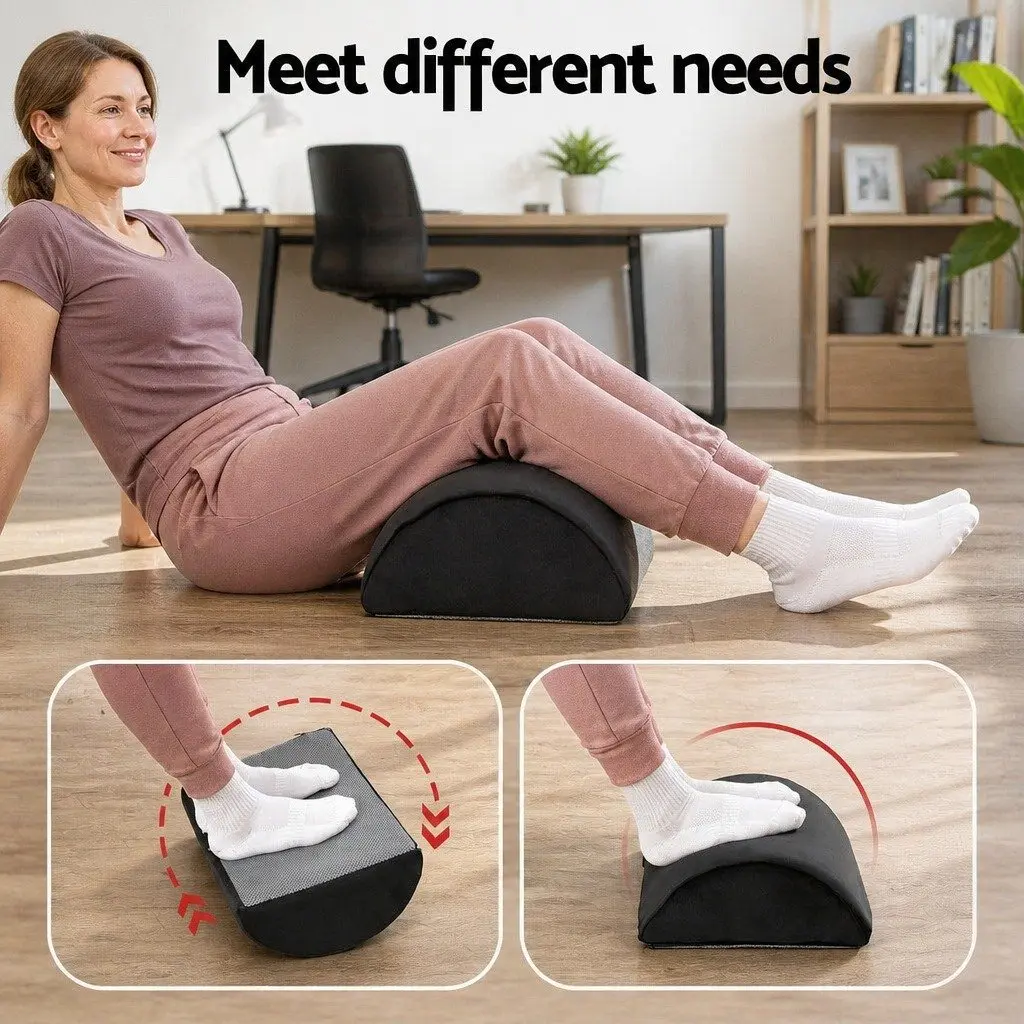 Memory Foam Footrest Cushion Pillow for Foot Support Relaxation Black