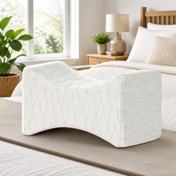 Memory Foam Knee Pillow Leg Support Ergonomic Contoured Design Side Back Sleeper