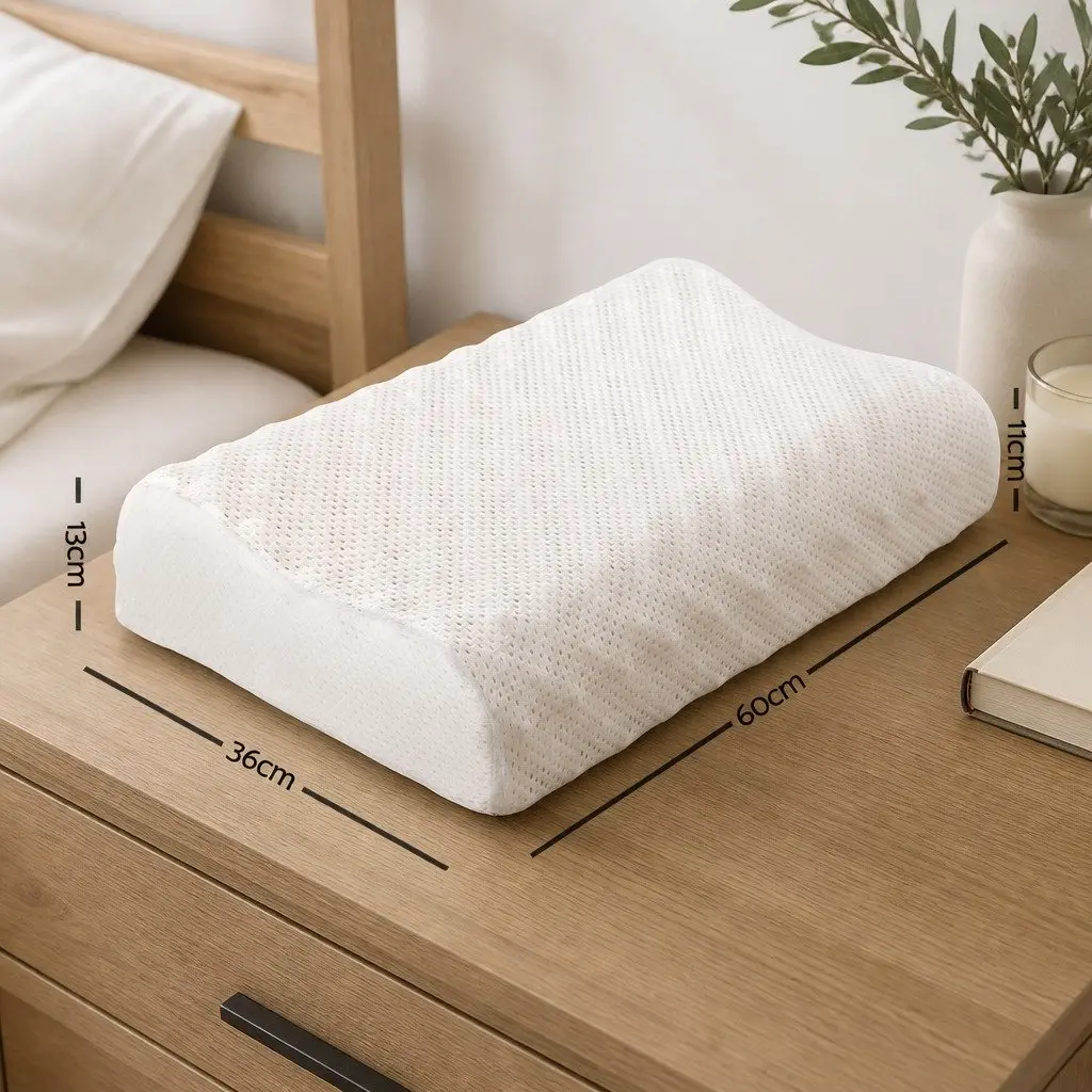 Natural Latex Pillow Twin Pack 60 x 36 x 11-13 cm White