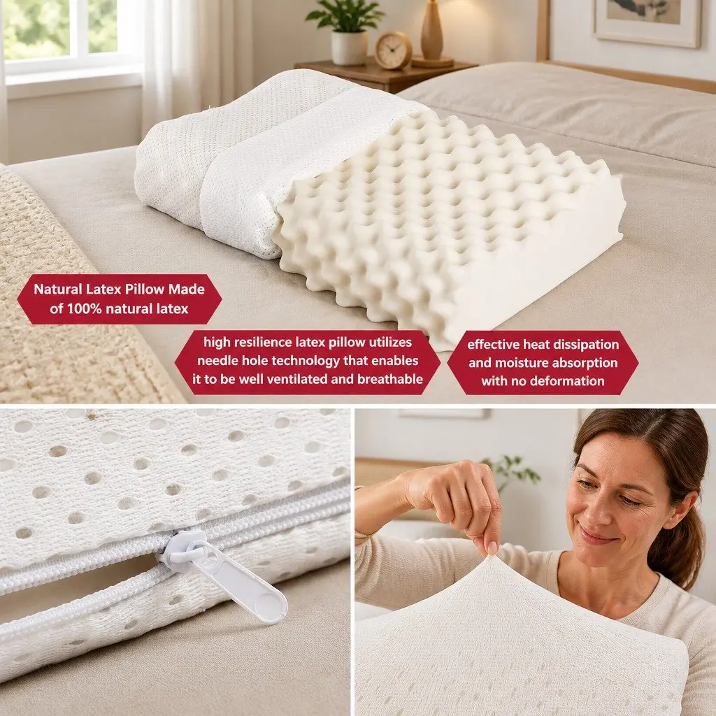 Natural Latex Pillow Twin Pack 60 x 36 x 11-13 cm White