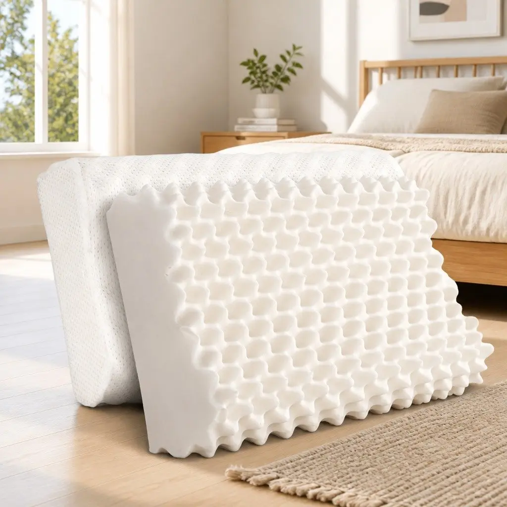 Natural Latex Pillow Twin Pack 60 x 36 x 11-13 cm White
