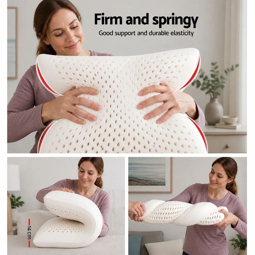 Latex Pillows White Set of 2 Natural Comfort Support Sleep Size Twin