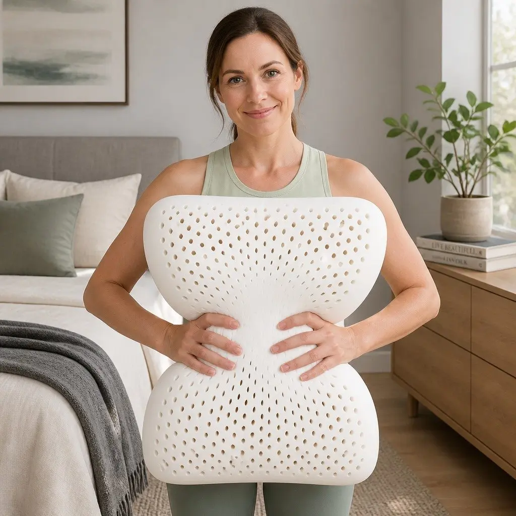 Latex Pillows White Set of 2 Natural Comfort Support Sleep Size Twin