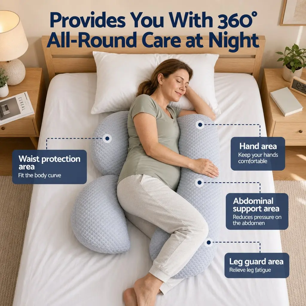 Cooling Body Pillow Adjustable Synthetic Fiber 37x87 cm Blue