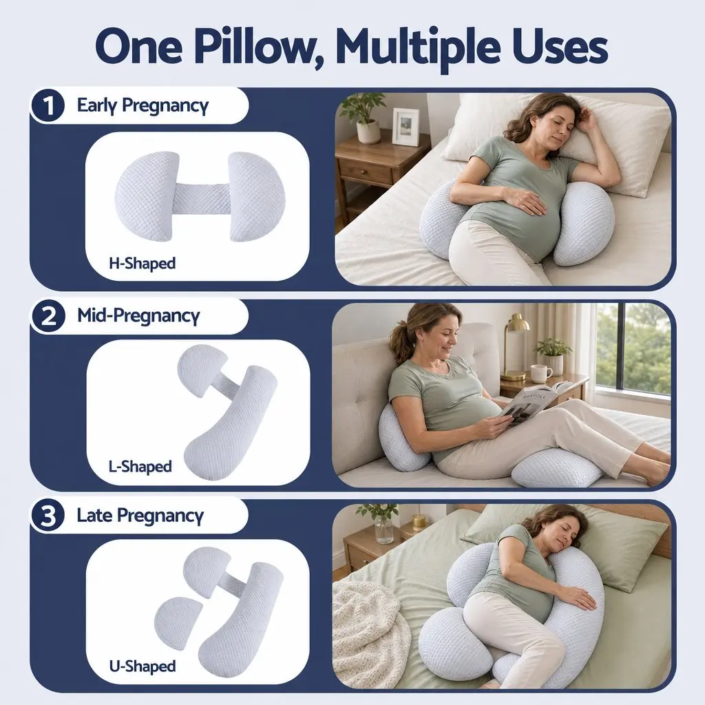 Cooling Body Pillow Adjustable Synthetic Fiber 37x87 cm Blue
