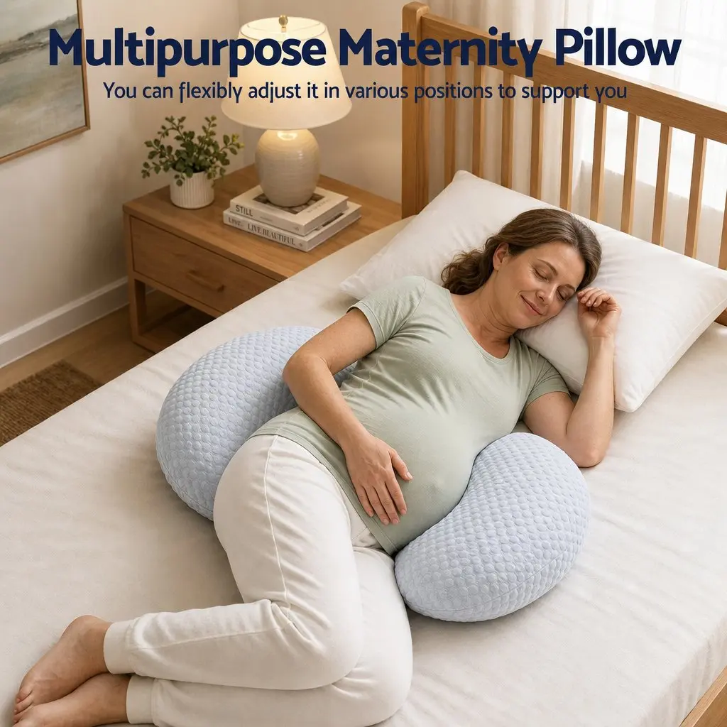 Cooling Body Pillow Adjustable Synthetic Fiber 37x87 cm Blue