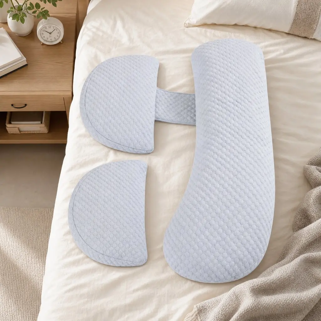Cooling Body Pillow Adjustable Synthetic Fiber 37x87 cm Blue
