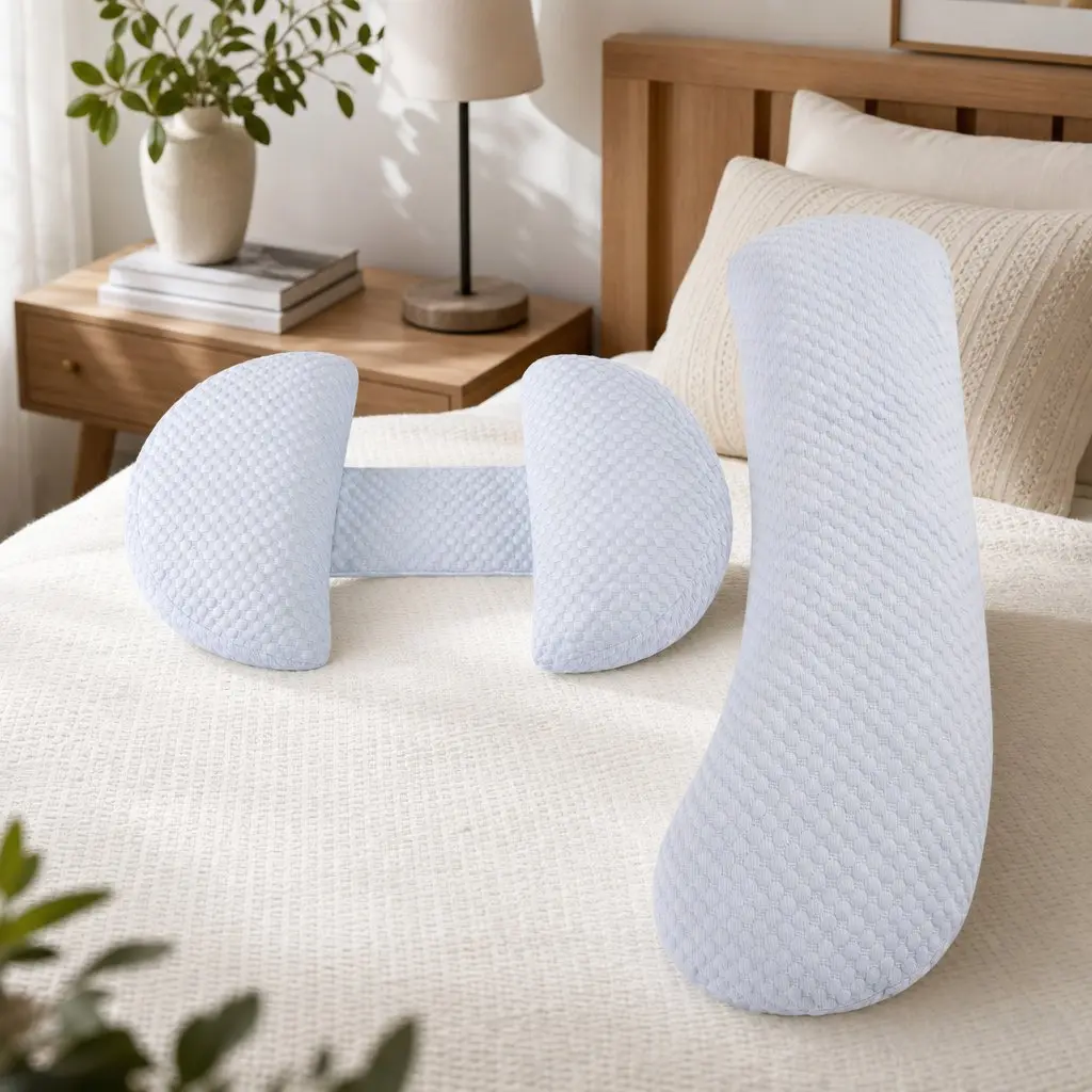 Cooling Body Pillow Adjustable Synthetic Fiber 37x87 cm Blue