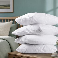 4 Pack Bed Pillows King Size Hotel Bedding Family Set Medium Firm 50x90cm White