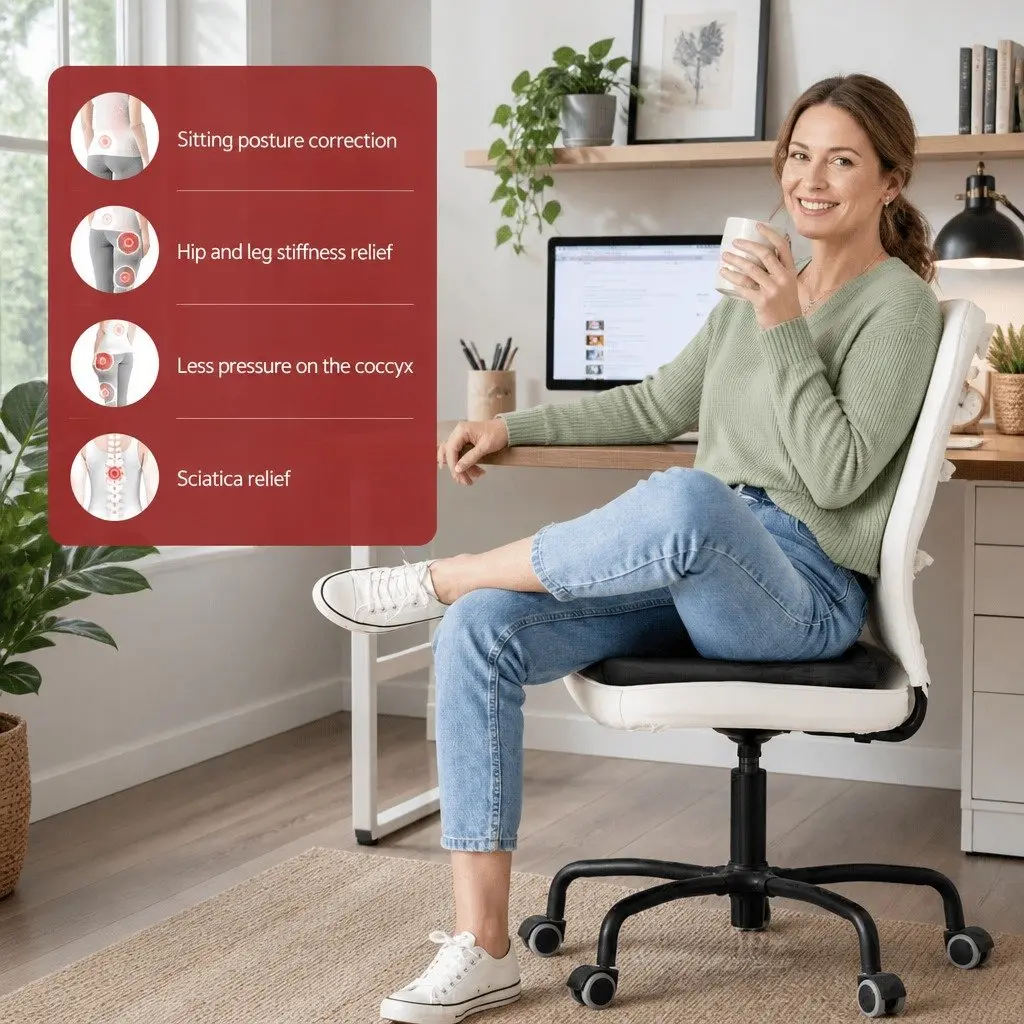 Memory Foam Seat Cushion for Office and Home Use