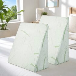 Wedge Pillow Twin Pack Memory Foam Bed Support Elevation Cushion Bamboo Cover