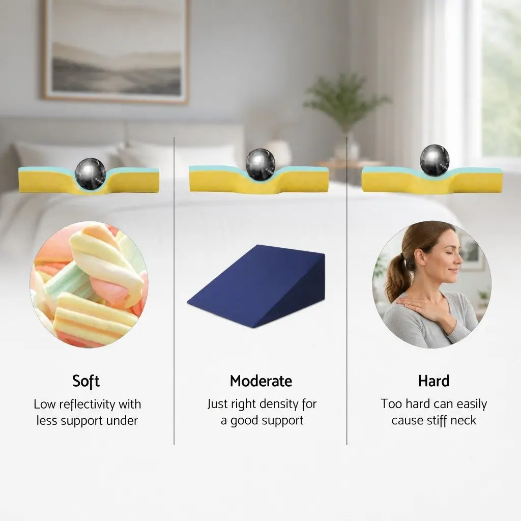 Bed Wedge Support Pillow Memory Foam 62 x 64 x 30cm Blue Removable Waterproof Cover