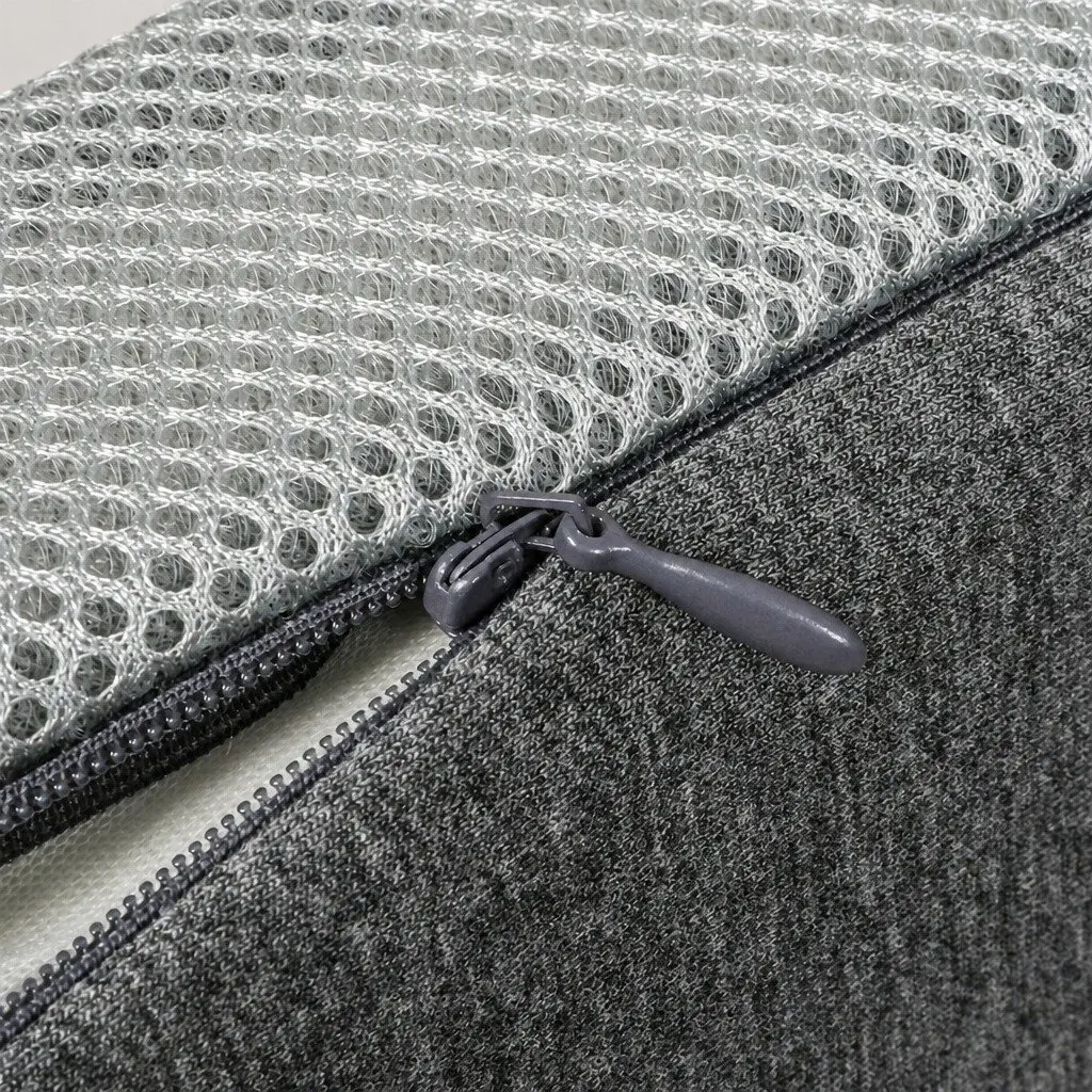 Memory Foam Pillow Ergonomic Neck Support Breathable Removable Cover Grey 67cm x 35cm