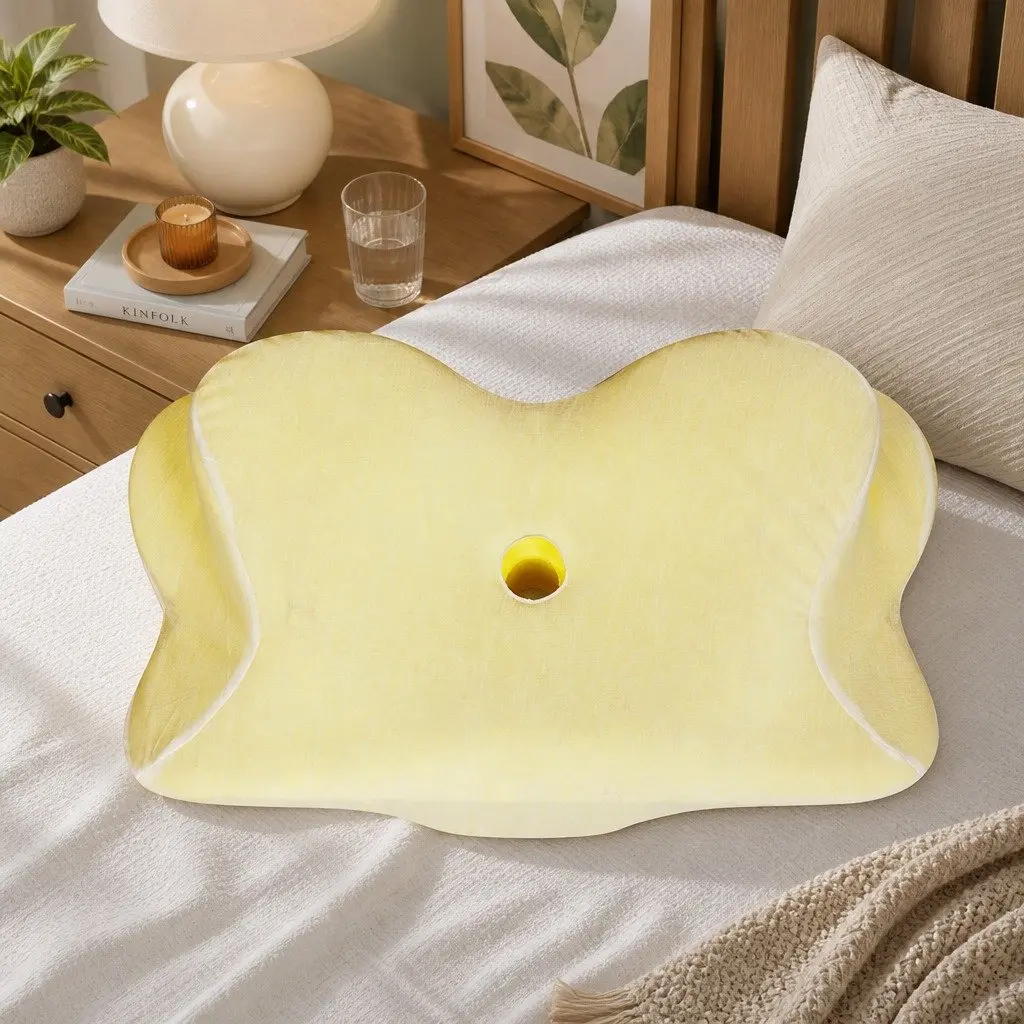 Ergonomic Neck Pillow Memory Foam 60cm x 40cm White Grey 10cm 12cm Support for Back Side Stomach Sleepers