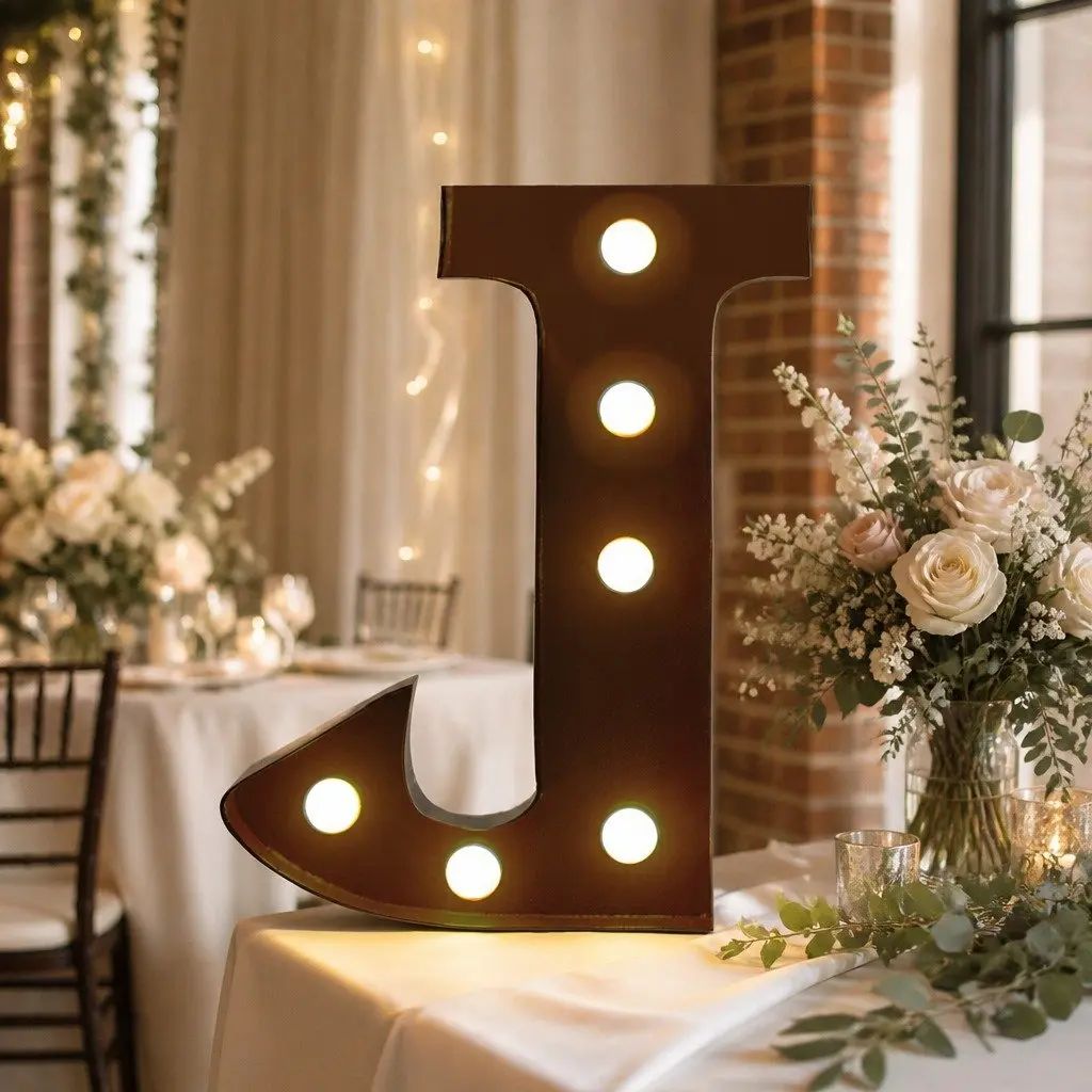 LED Metal Letter Lights Free Standing Marquee Alphabet for Home Decor Weddings Parties