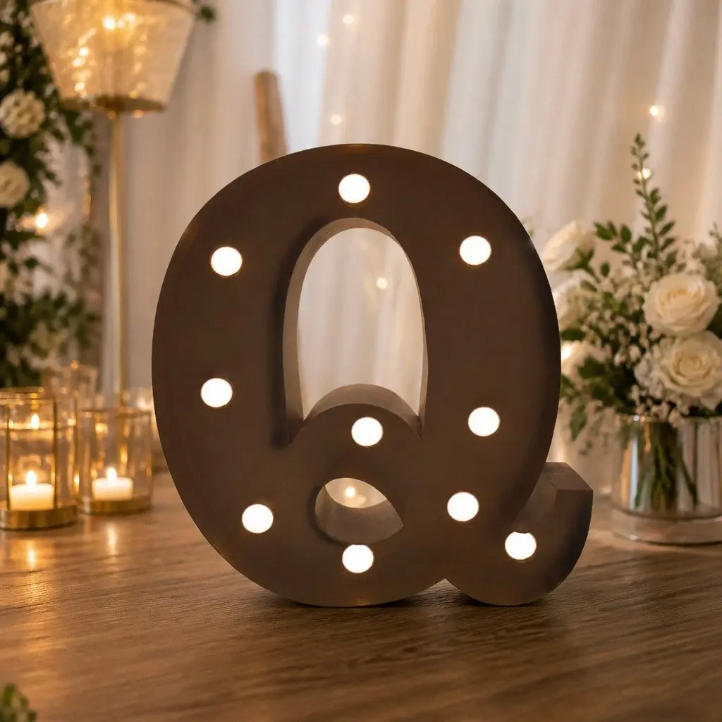 LED Metal Letter Light Free Standing Alphabet Warm White for Wedding Party Home Decor