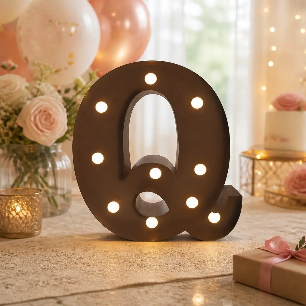 LED Metal Letter Light Free Standing Alphabet Warm White for Wedding Party Home Decor