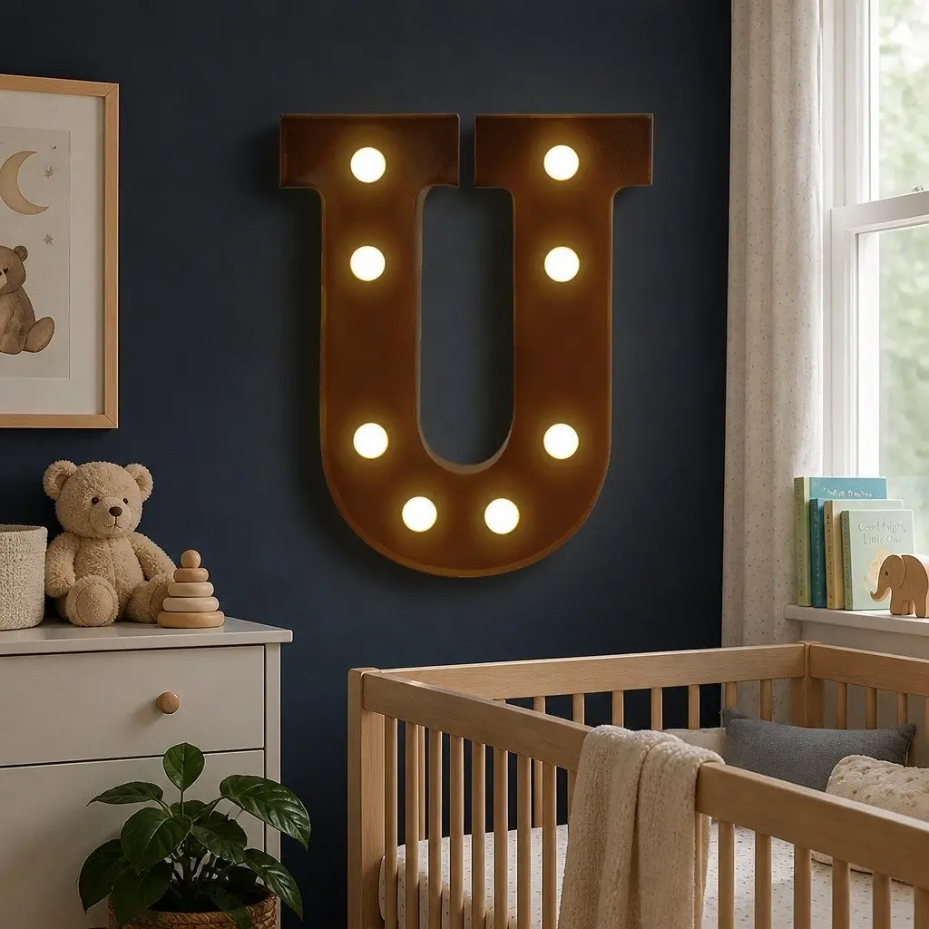 LED Metal Letter Lights Free Standing Alphabet and Numbers Warm Glow for Home Decor Weddings Parties