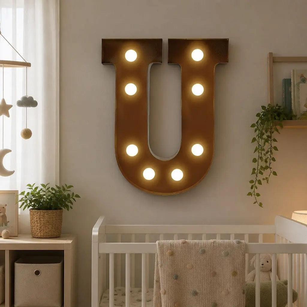 LED Metal Letter Lights Free Standing Alphabet and Numbers Warm Glow for Home Decor Weddings Parties
